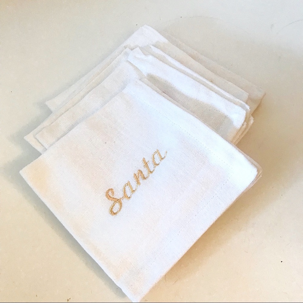 12 pc Cotton Christmas Holiday Cloth Cocktail Napkins by Harman